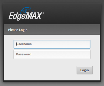 Edge Router X - Login Screen